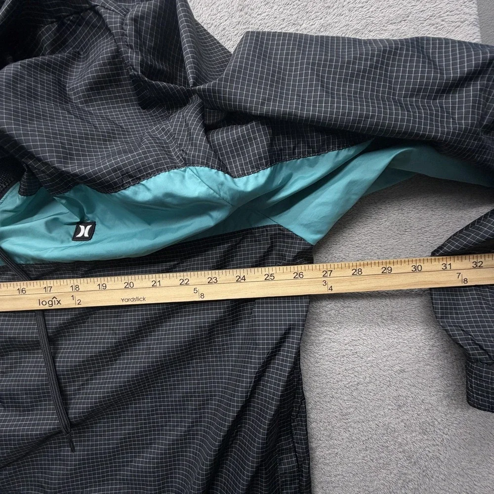 Hurley Jacket‎ Mens 2XL Black Teal Purple Colorblock Hooded Windbreaker